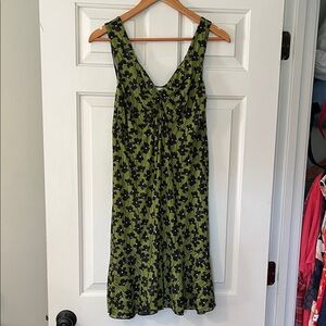 Cabi Reversible Floral Green and Zebra print Dress
